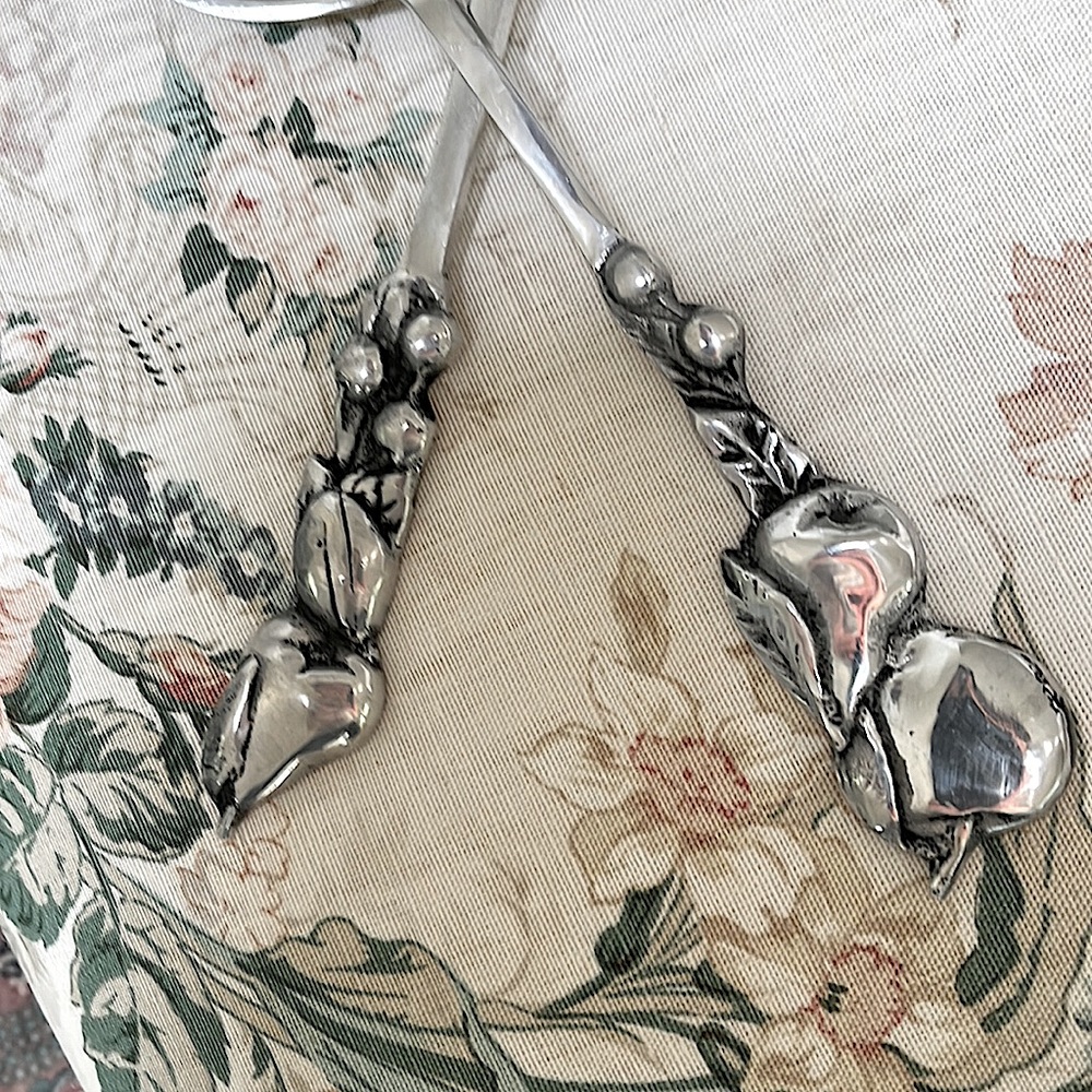 Vintage Cast Aluminum Serving Pieces Possibly Arthur Court 1990’s Era Fork Spoon - Picture 2 of 4